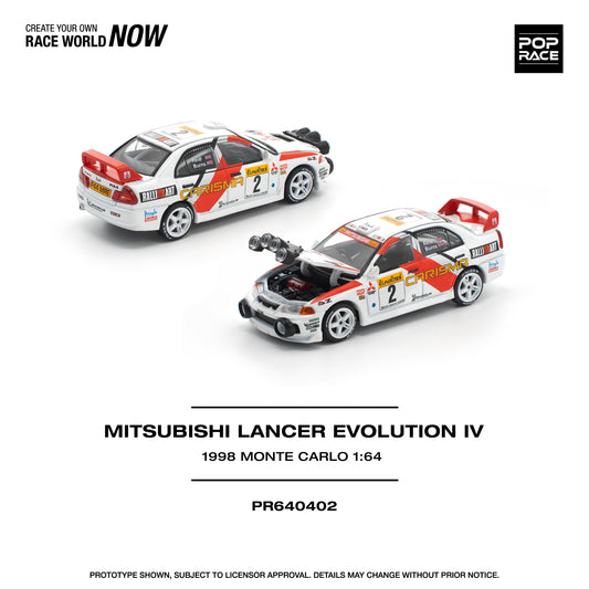 Pop Race 1:64 Mitsubishi Lancer Evolution IV 1998 Monte Carlo Rally