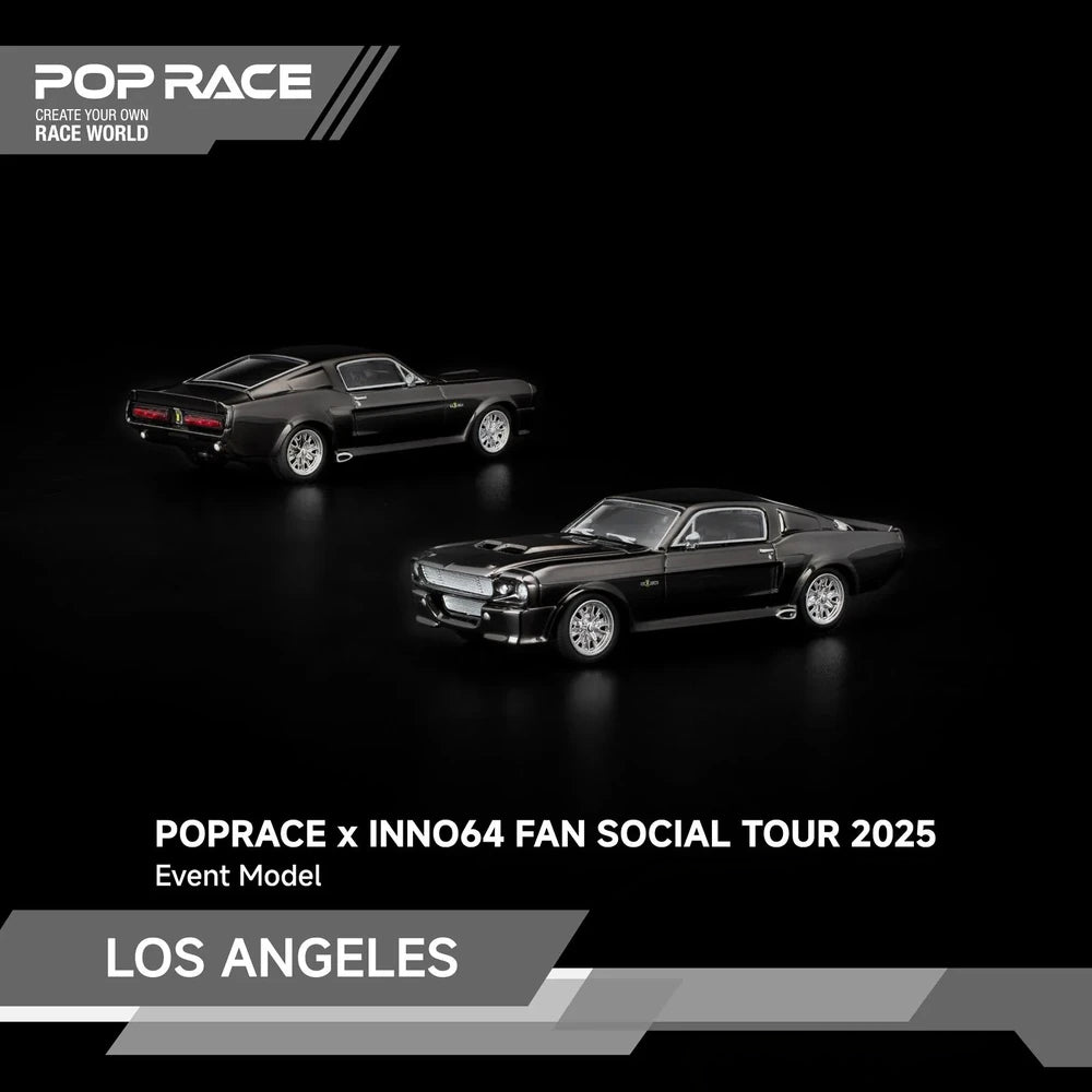 Pop Race 1:64 Shelby Mustang GT500 Gun Chrome Los Angeles Exclusive