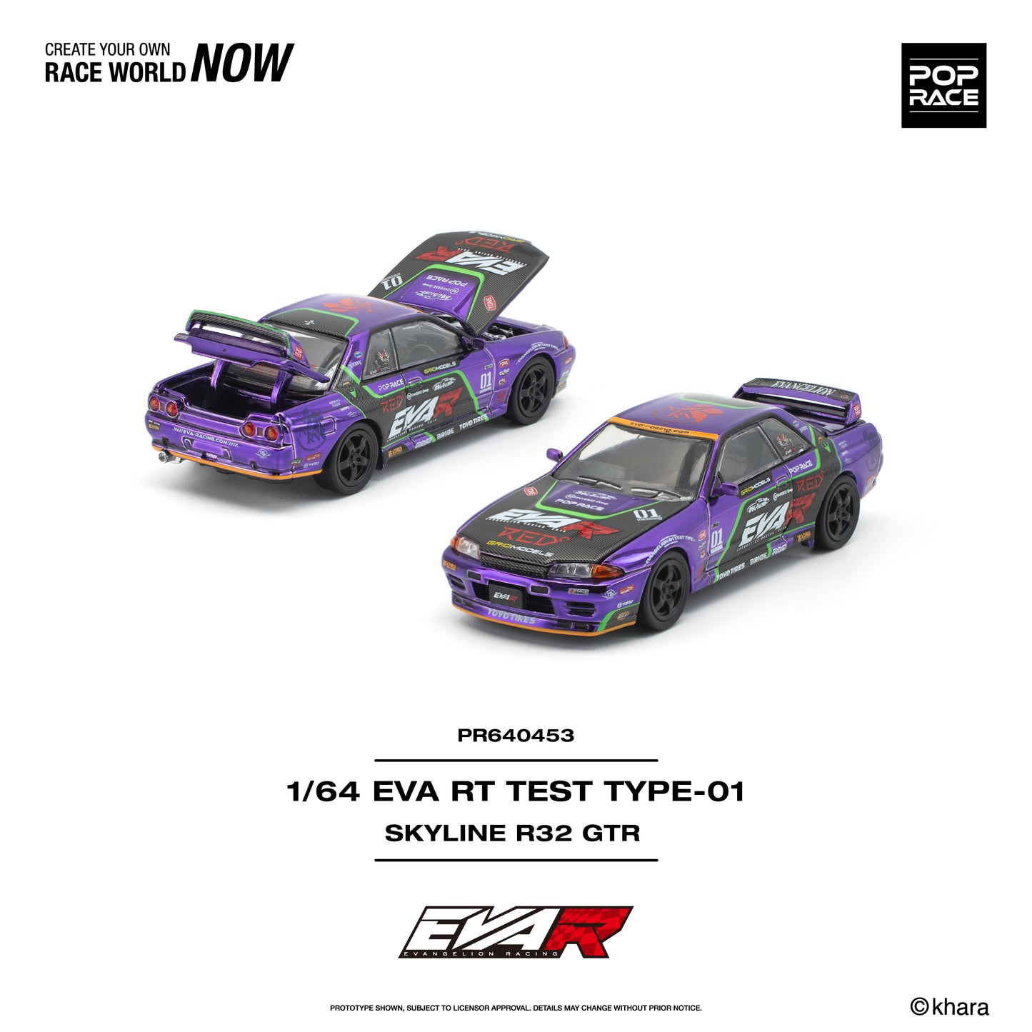 [PRE ORDER] Pop Race 1:64 Eva RT Test Type-01 Skyline R32