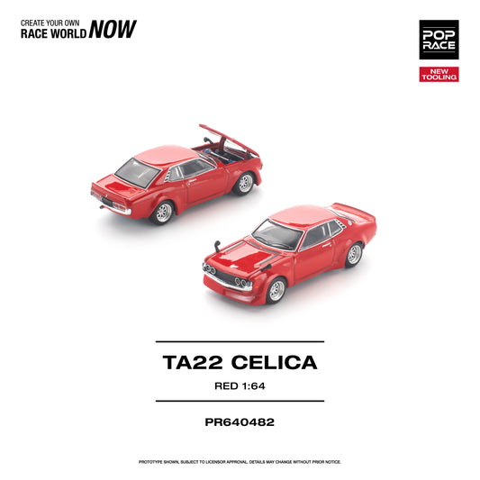 [PRE ORDER] Pop Race 1:64 TA22 Celica Red PR640482