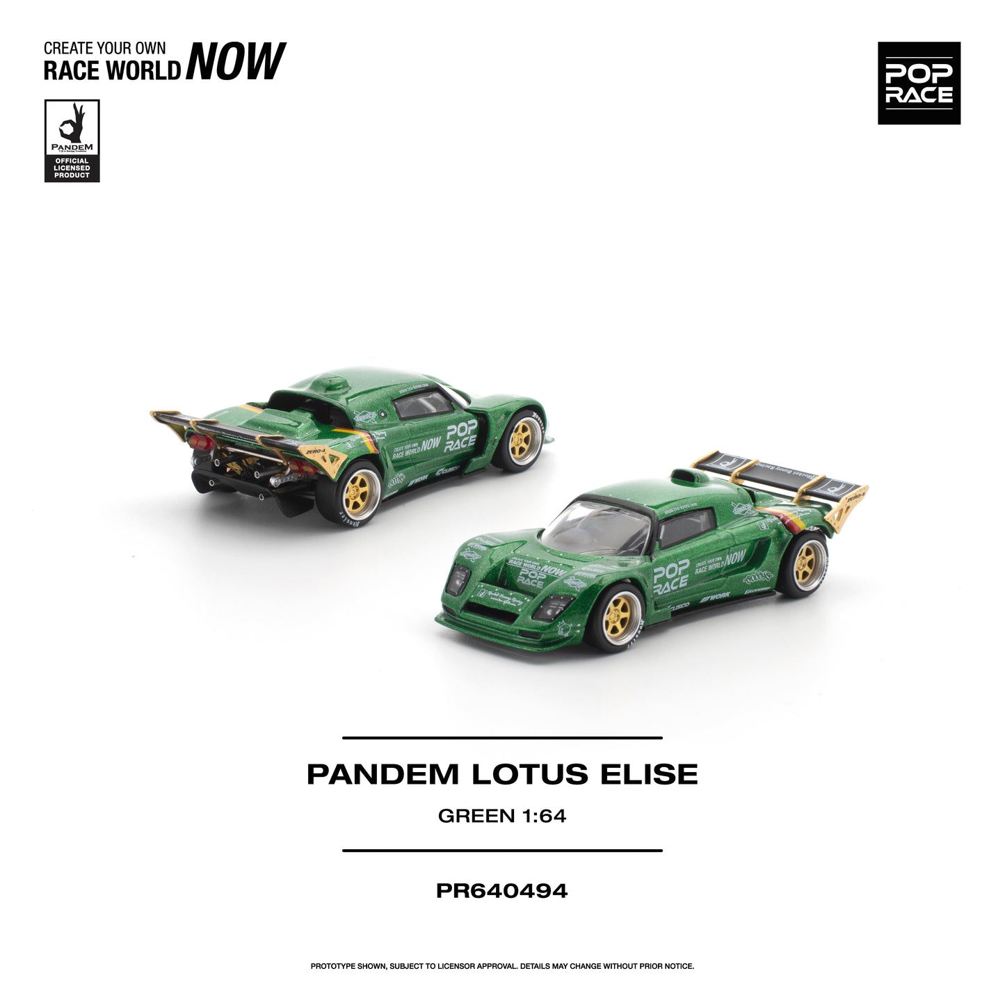[PRE ORDER] Pop Race 1:64 Pandem Lotus Elise Green