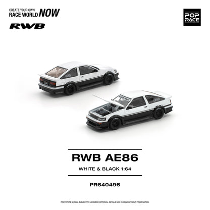 [PRE ORDER] Pop Race 1:64 RWB AE86 White Black PR640496