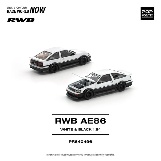 [PRE ORDER] Pop Race 1:64 RWB AE86 White Black PR640496