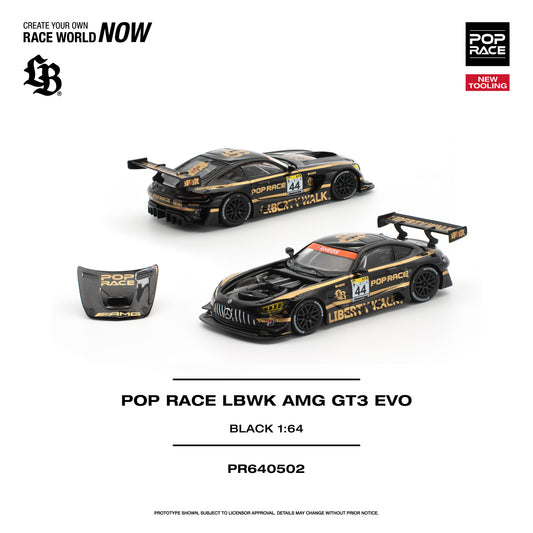 [PRE ORDER] Pop Race 1:64 LBWK AMG GT3 Evo Black