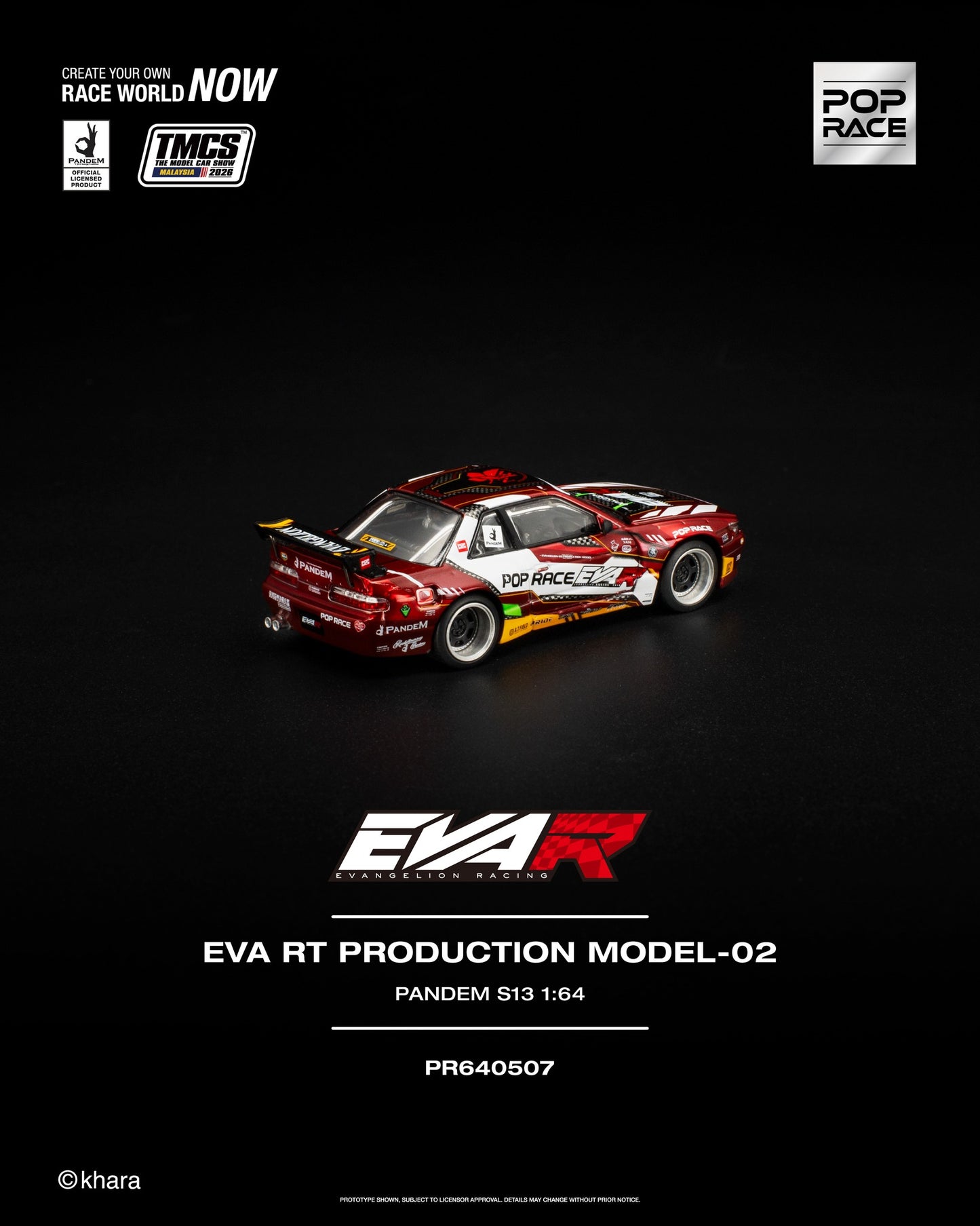 Pop Race 1:64 EVA RT Production Model-02 Pandem S13 TMCS Malaysia 2026 Special Edition