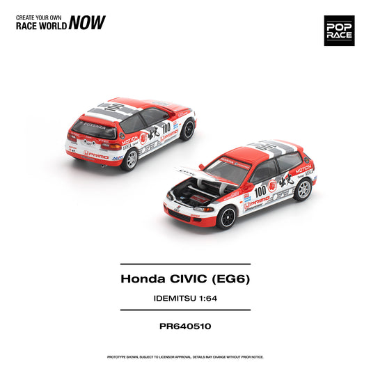 [PRE ORDER] Pop Race 1:64 Honda Civic EG6 Idemitsu Motion Infinite