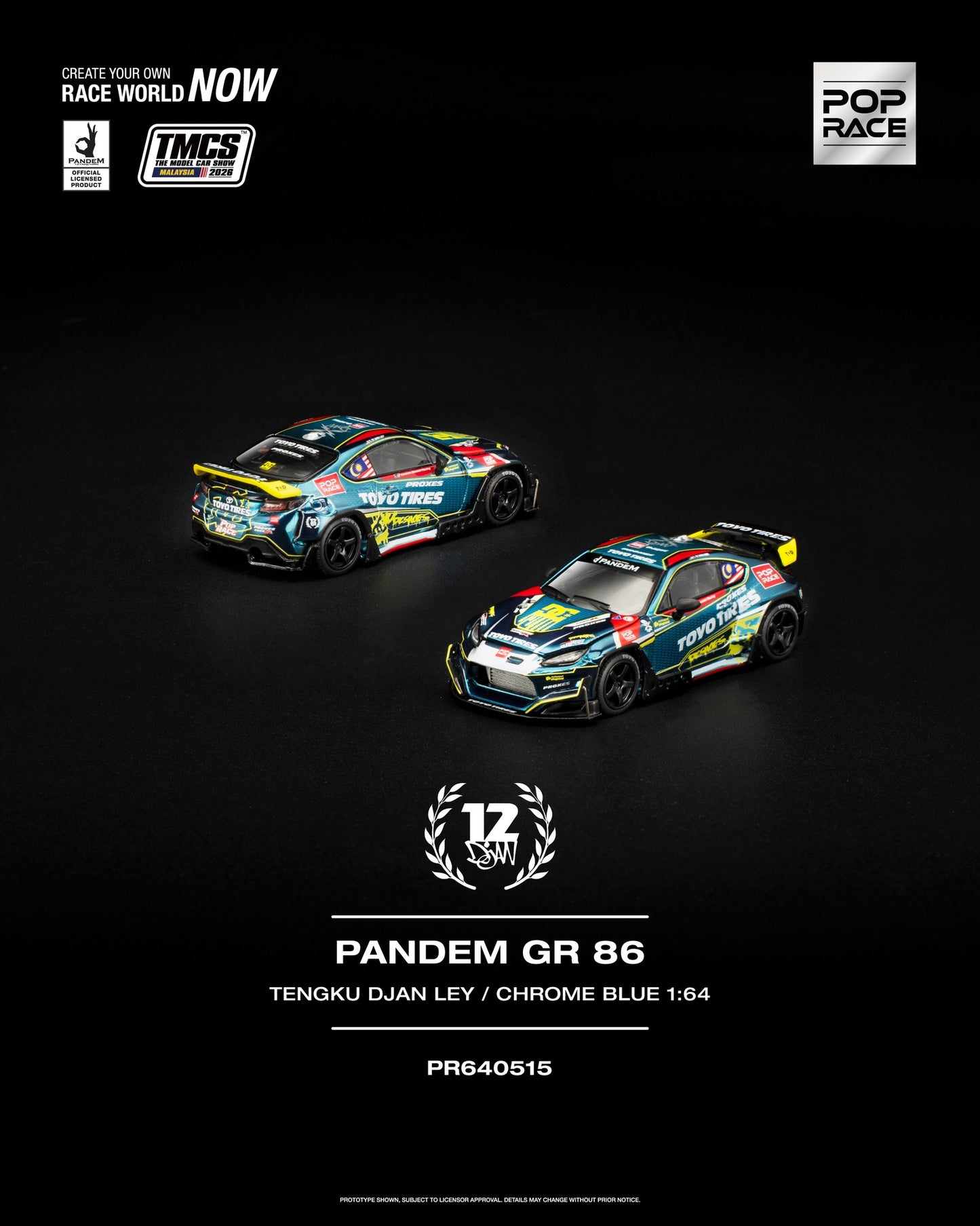 Pop Race 1:64 Pandem GR86 TMCS Malaysia 2026 Special Edition