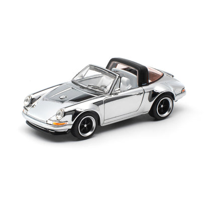 [PRE ORDER] Pop Race 1:64 Singer Targa Silver Chrome