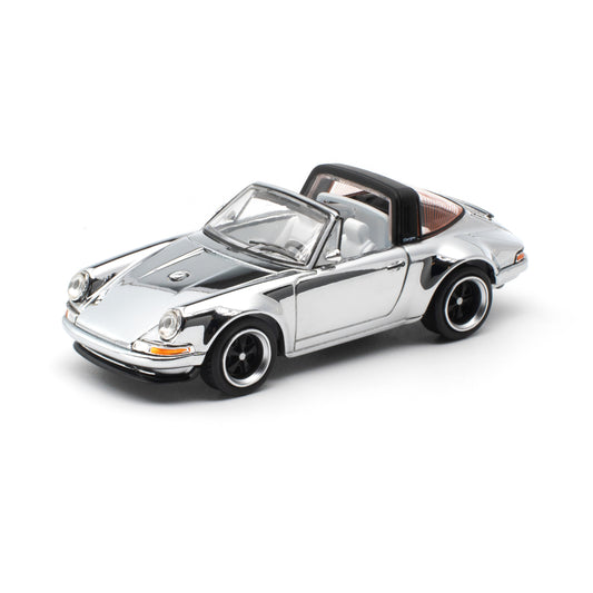 [PRE ORDER] Pop Race 1:64 Singer Targa Silver Chrome