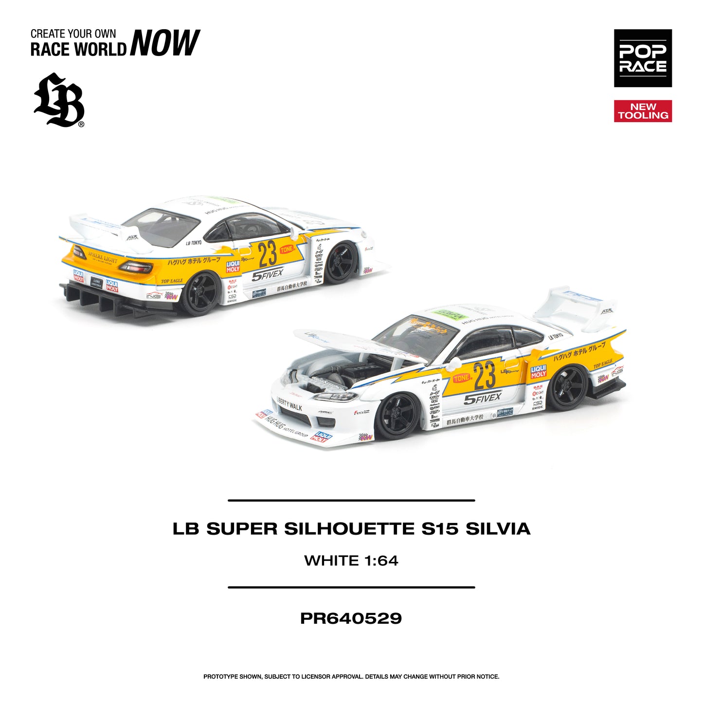[PRE ORDER] Pop Race 1:64 LB Super Silhouette S15 Silvia White