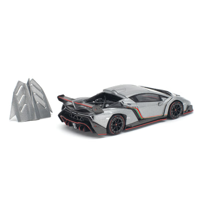 [PRE ORDER] Pop Race 1:64 Lamborghini Veneno Grigio Metalluro