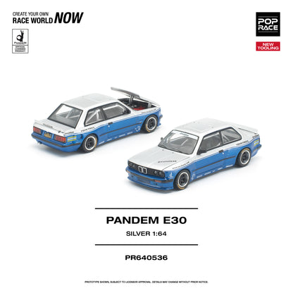 [PRE ORDER] Pop Race 1:64 Pandem E30 Silver