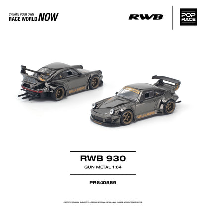 [PRE ORDER] Pop Race 1:64 Pandem RWB 930 Gun Metal