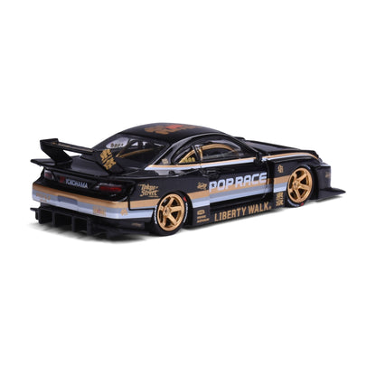 Pop Race 1:64 LB Super Silhouette Nissan S15 Silvia Black Toronto Edition