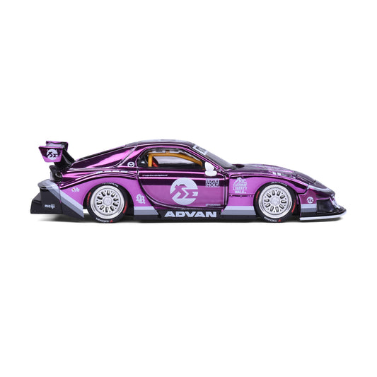 Pop Race 1:64 LB Super Silhouette Mazda RX-7 FD3S Purple Chrome Toronto Edition
