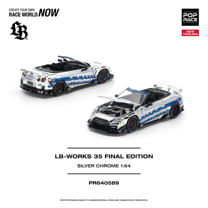 [PRE ORDER] Pop Race 1:64 LB-Works 35GT-R Final Edition Silver Chrome