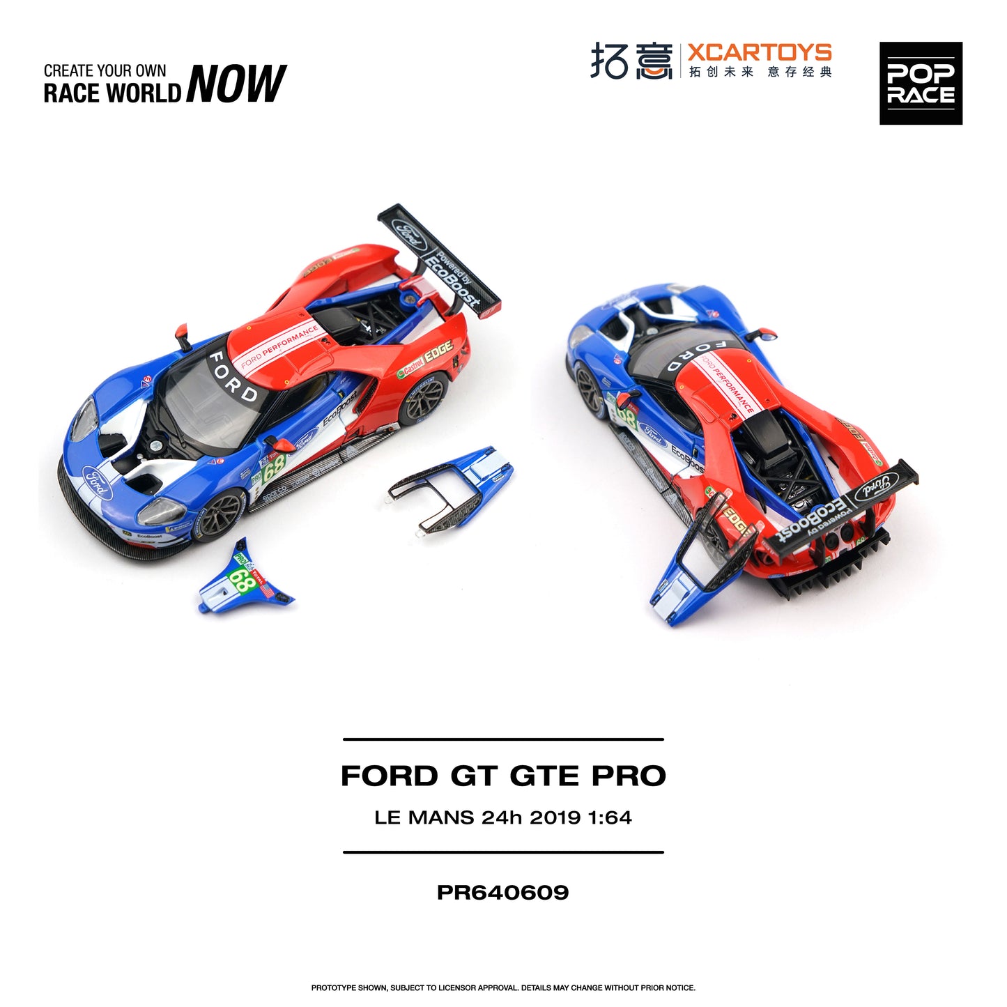 [PRE ORDER] Pop Race 1:64 Ford GT GTE Pro Le Mans 24h 2019