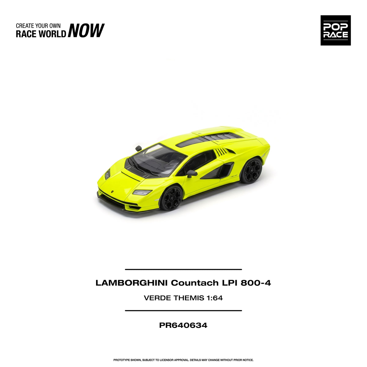 [PRE ORDER] Pop Race 1:64 Lamborghini Countach LPI 800-4 Verde Themis