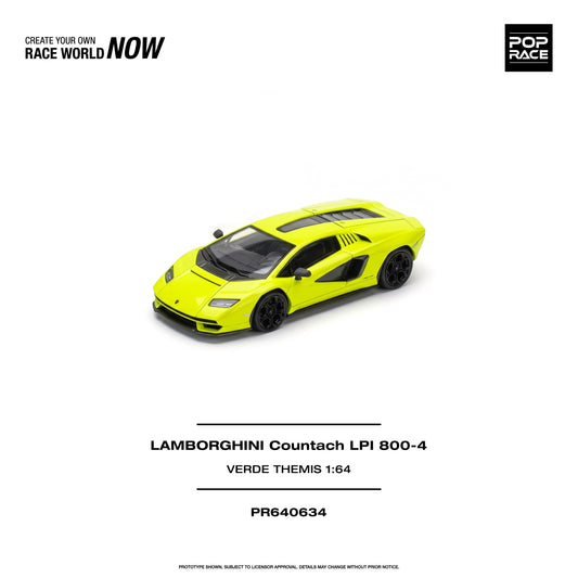 [PRE ORDER] Pop Race 1:64 Lamborghini Countach LPI 800-4 Verde Themis