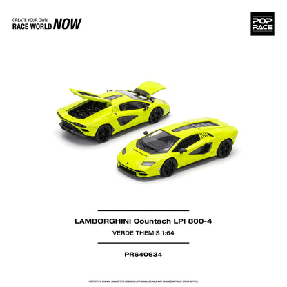 [PRE ORDER] Pop Race 1:64 Lamborghini Countach LPI 800-4 Verde Themis