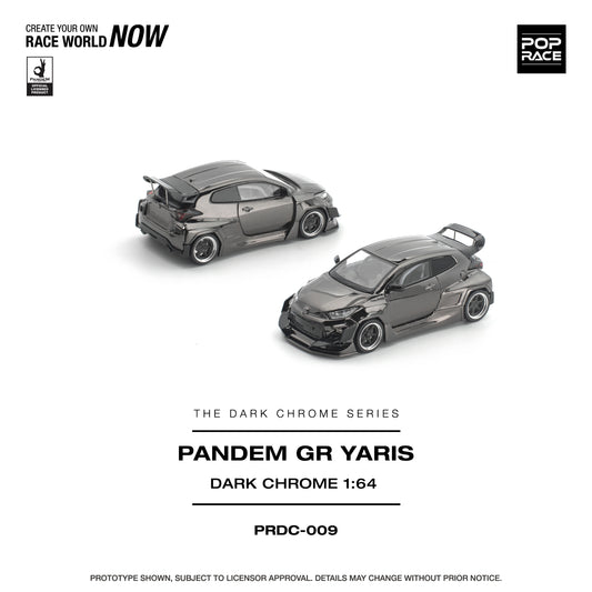 [PRE ORDER] Pop Race 1:64 Pandem Yaris Dark Chrome PRDC009
