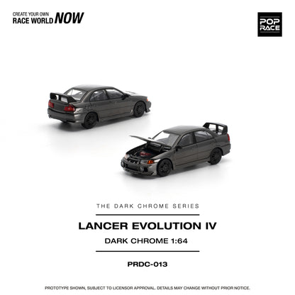 [PRE ORDER] Pop Race 1:64 Lancer Evolution IV Dark Chrome