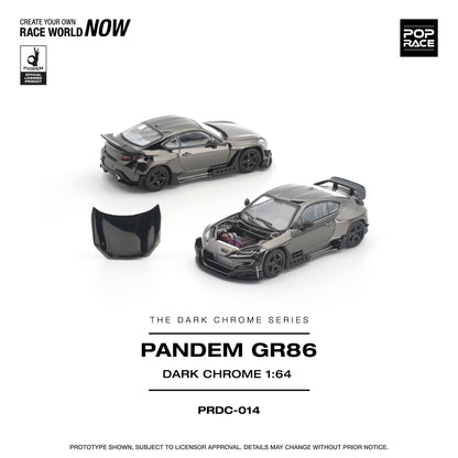 [PRE ORDER] Pop Race 1:64 Pandem GR86 Dark Chrome