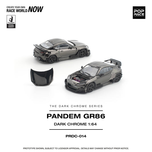 [PRE ORDER] Pop Race 1:64 Pandem GR86 Dark Chrome