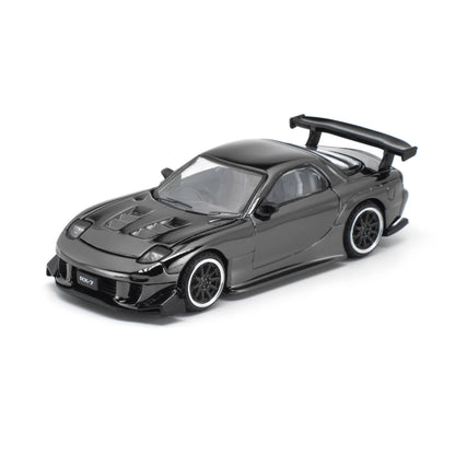 [PRE ORDER] Pop Race 1:64 Mazda RX-7 Re-Amemiya Dark Chrome