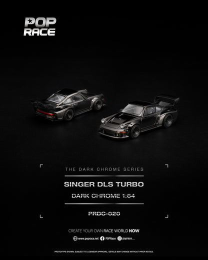 [PRE ORDER] Pop Race 1:64 Singer DLS Turbo Dark Chrome