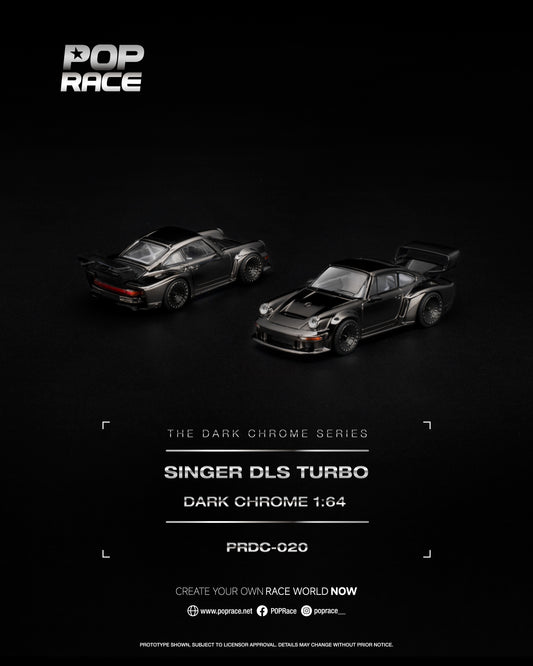[PRE ORDER] Pop Race 1:64 Singer DLS Turbo Dark Chrome