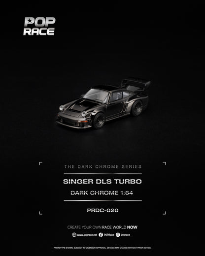[PRE ORDER] Pop Race 1:64 Singer DLS Turbo Dark Chrome