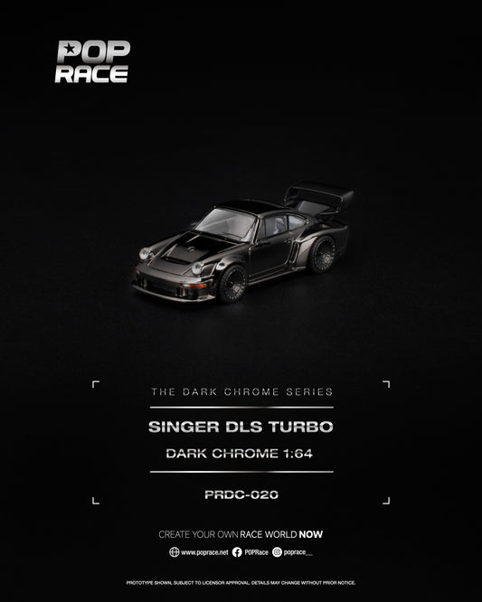 [PRE ORDER] Pop Race 1:64 Singer DLS Turbo Dark Chrome