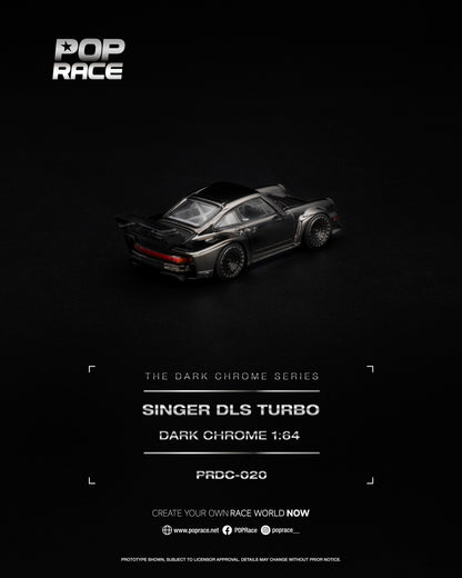 [PRE ORDER] Pop Race 1:64 Singer DLS Turbo Dark Chrome