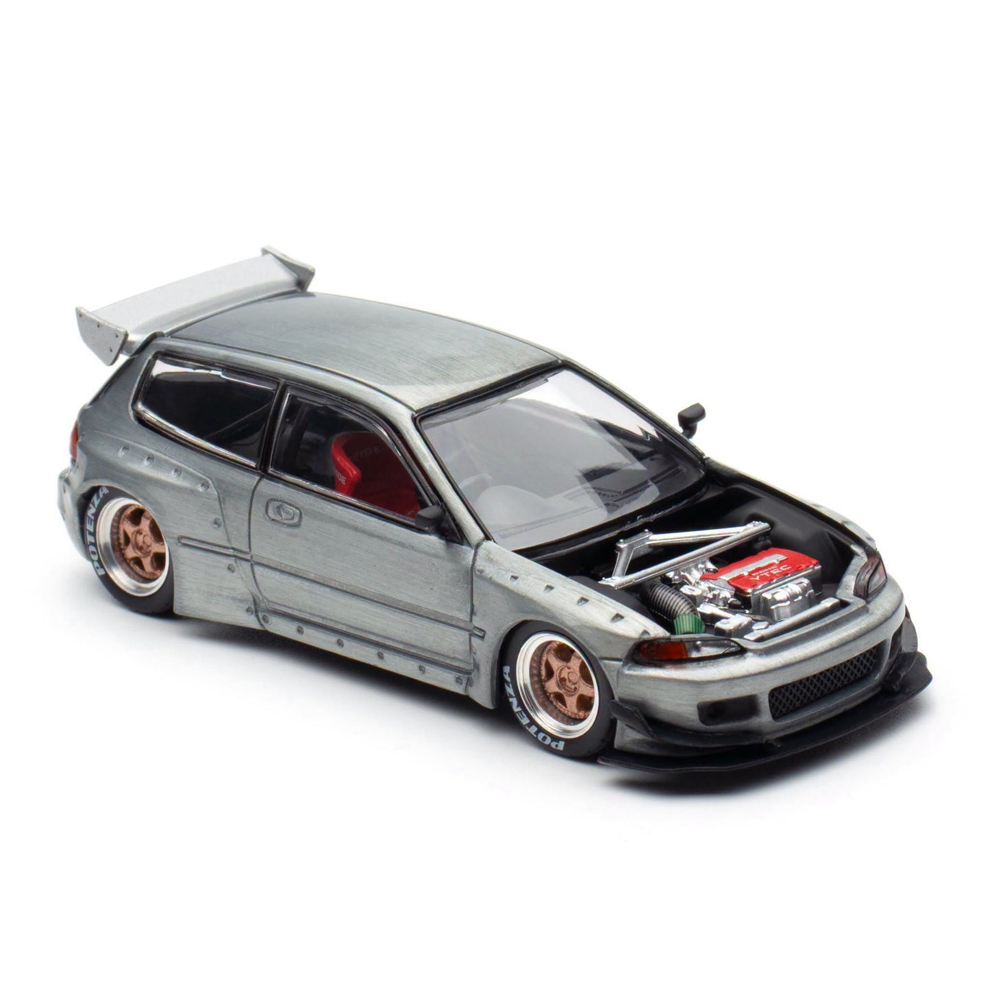 Pop Race Enigma 1:64 Pandem Civic EG6 Raw Metal