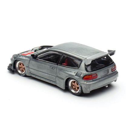 Pop Race Enigma 1:64 Pandem Civic EG6 Raw Metal