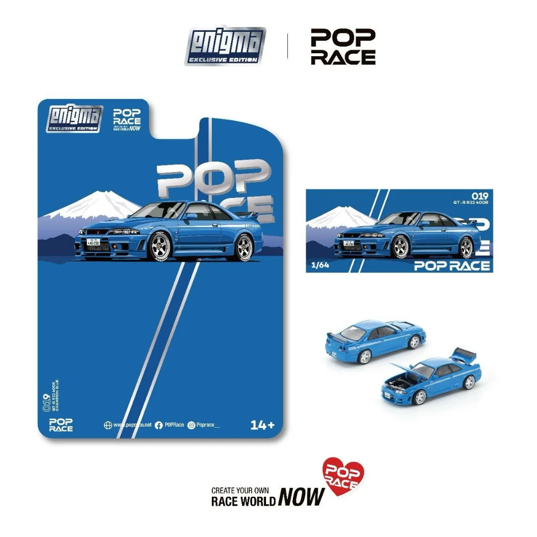 Pop Race Enigma 1:64 Skyline GT-R R33 Nismo 400R Championship Blue