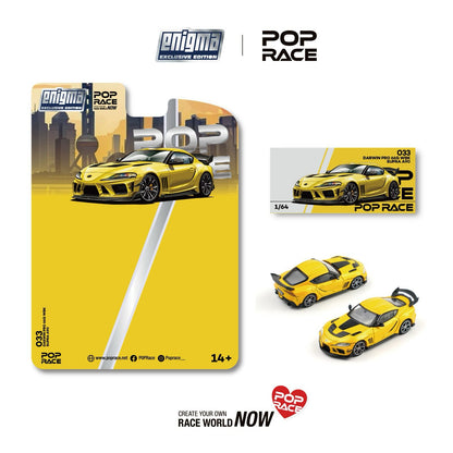 [PRE ORDER] Pop Race Enigma 1:64 Darwin Pro 66G WBK Supra A90 Nitro Yellow