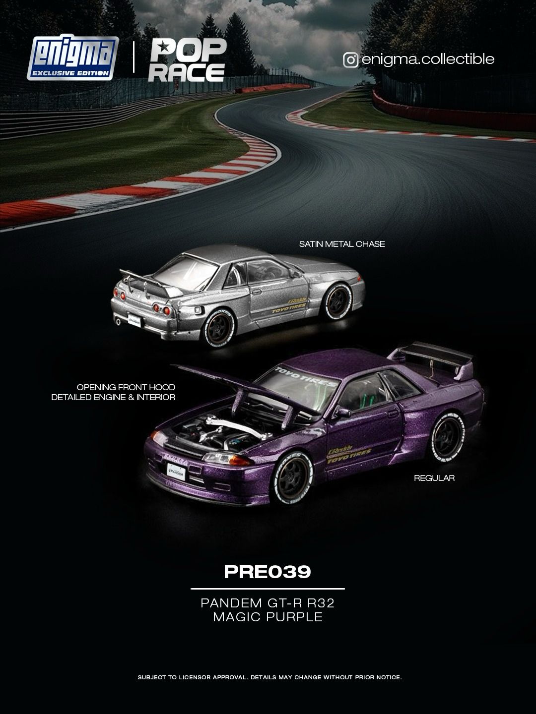 [PRE ORDER] Pop Race Enigma 1:64 Pandem GT-R R32 Magic Purple