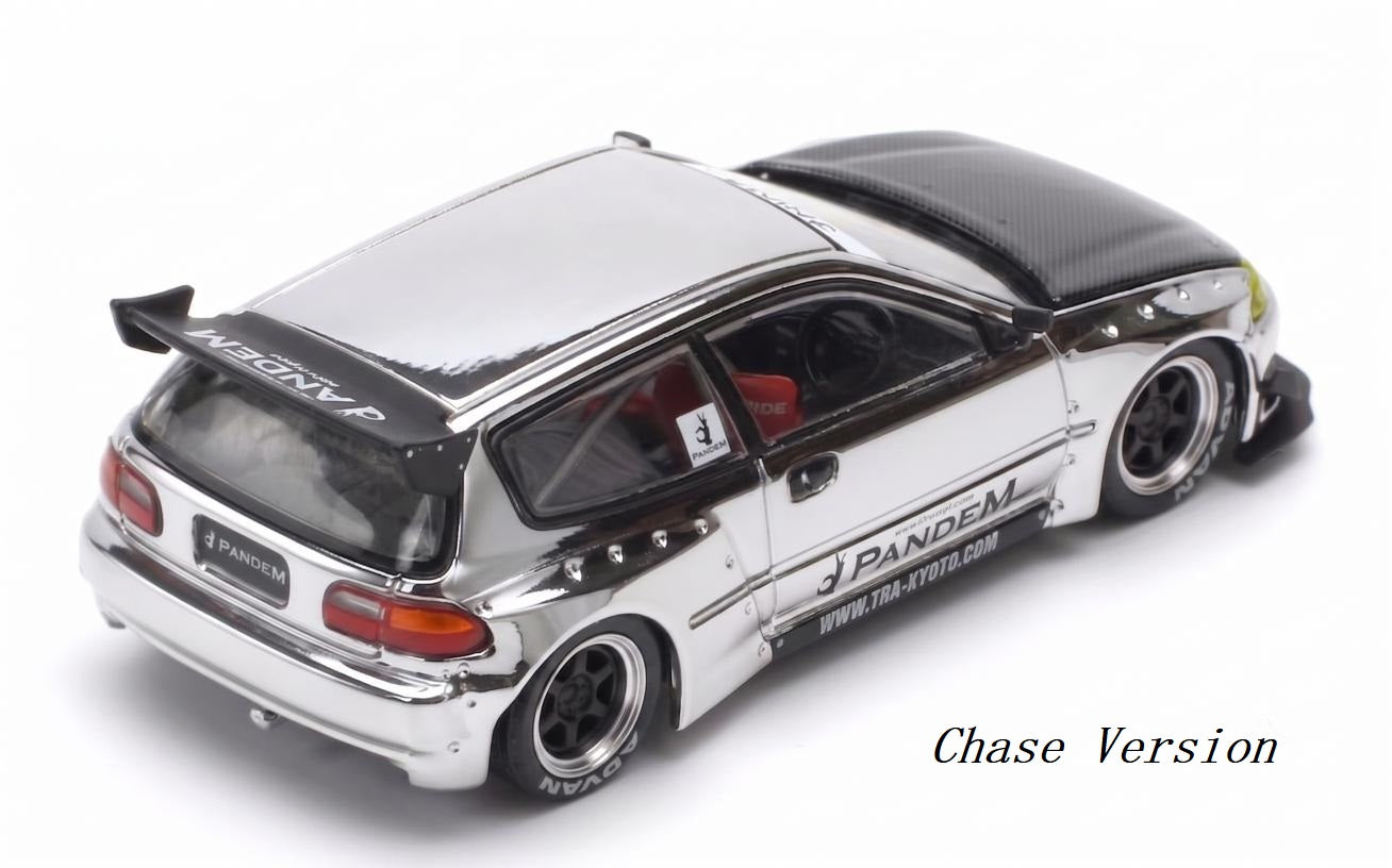 [PRE ORDER] Pop Race TS Exclusives 1:64 Pandem EG6 Silver Chrome