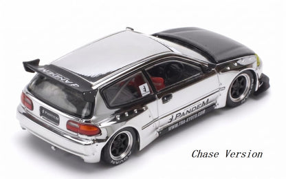 [PRE ORDER] Pop Race TS Exclusives 1:64 Pandem EG6 Silver Chrome
