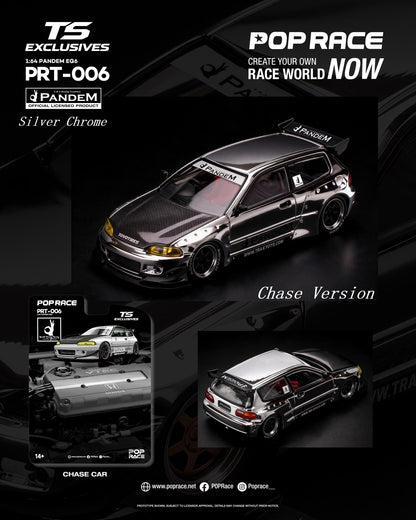[PRE ORDER] Pop Race TS Exclusives 1:64 Pandem EG6 Silver Chrome