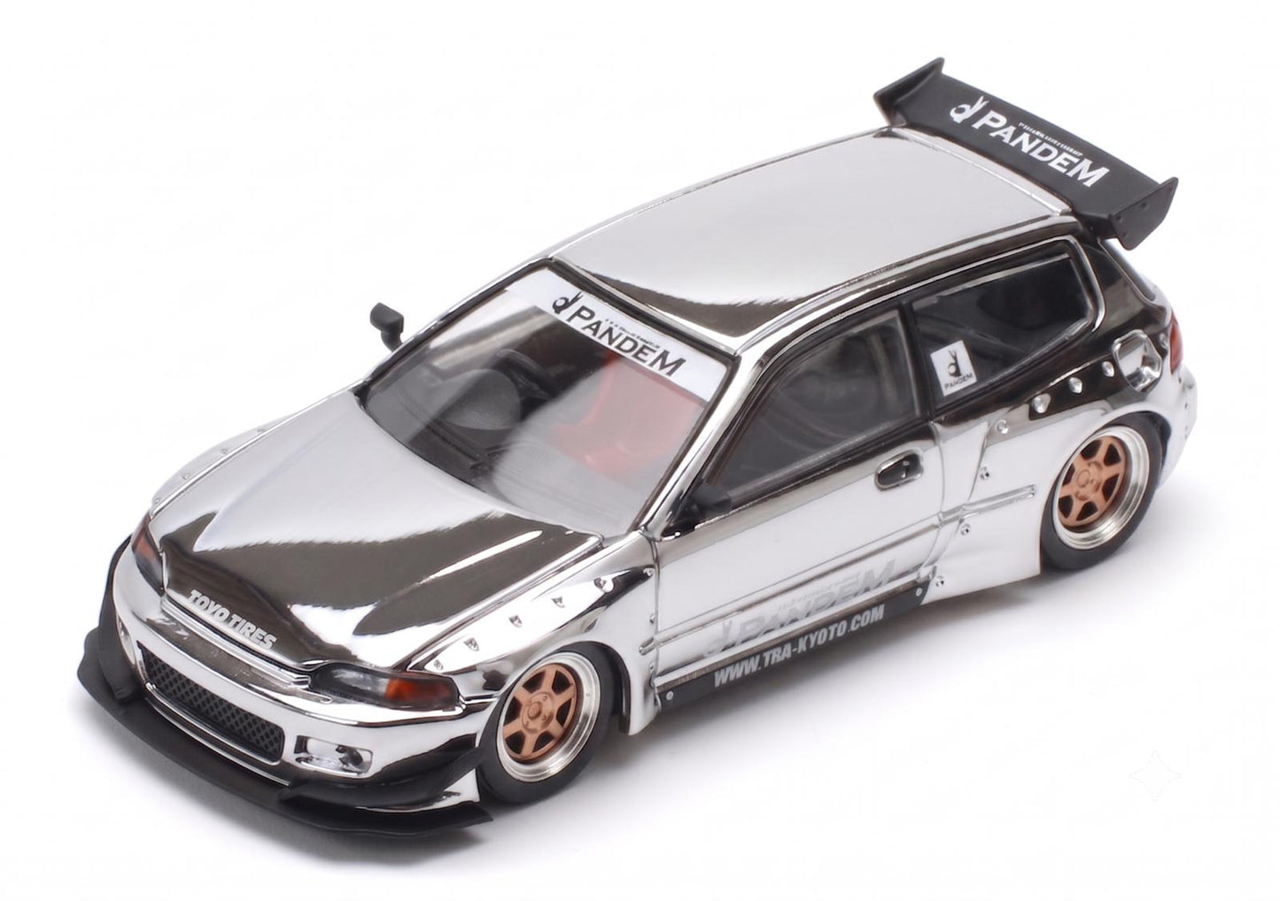 [PRE ORDER] Pop Race TS Exclusives 1:64 Pandem EG6 Silver Chrome