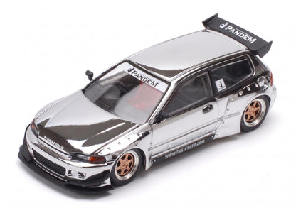 [PRE ORDER] Pop Race TS Exclusives 1:64 Pandem EG6 Silver Chrome