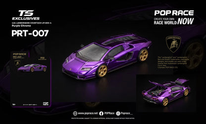 [PRE ORDER] Pop Race TS Exclusives 1:64 Lamborghini Countach LPI 800-4 Purple Chrome