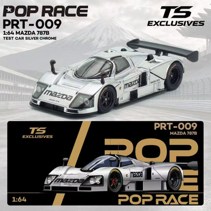 [PRE ORDER] Pop Race TS Exclusives 1:64 Mazda 787B Test Car Silver Chrome