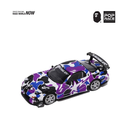 Pop Race x BAPE 1:64 Mazda RX-7 FD3S Bathing Ape Hong Kong Store Exclusive
