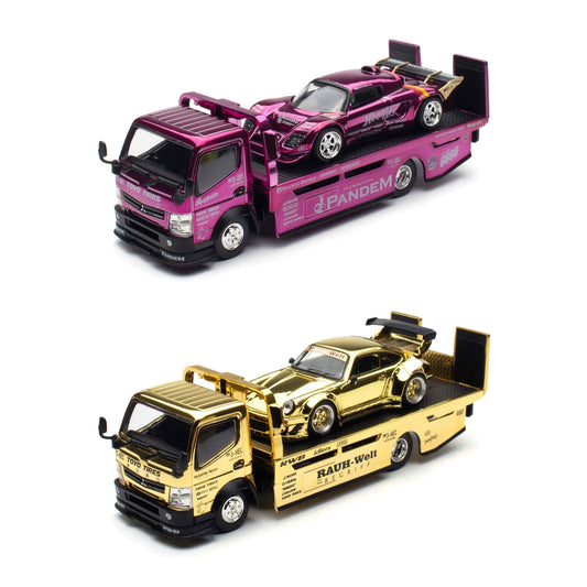 Pop Race 1:64 RWB 930 Gold Chrome and Pandem Elise Combo Set HEC 2026