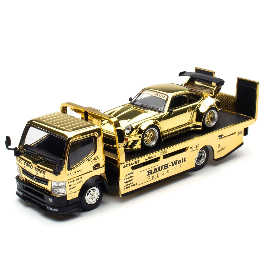 Pop Race 1:64 RWB 930 and Fuso Truck Gold Set HEC 2026