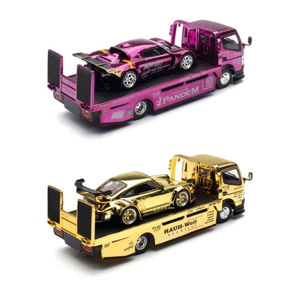 Pop Race 1:64 RWB 930 Gold Chrome and Pandem Elise Combo Set HEC 2026